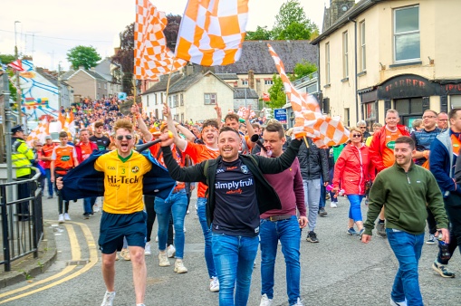Photo of Armagh football fans celebrating their win over Donegal in the Ulster final 2022