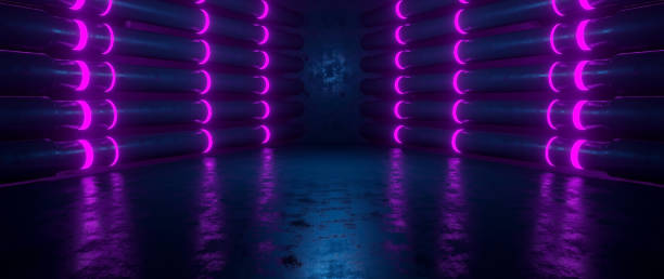 istock Elegant Luxurious Dance Club Empty Hall Dark Blue Abstract Background 3D Render 1402655439