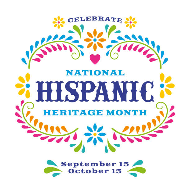 ilustraciones, imágenes clip art, dibujos animados e iconos de stock de mes de la herencia hispana. banner web vectorial, póster, tarjeta para redes sociales y redes. - mes nacional de la herencia hispana