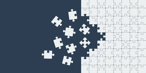 иконка головоломки фон простой дизайн - jigsaw puzzle stock illustrations