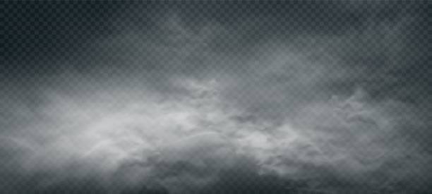ilustraciones, imágenes clip art, dibujos animados e iconos de stock de niebla blanca o humo sobre el fondo oscuro del espacio de copia. ilustración vectorial. ilustración de textura de vapor. concepto de explosión de polvo. - niebla