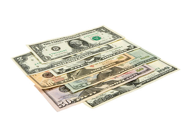 달러 - us currency five dollar bill one hundred dollar bill paper currency 뉴스 사진 이미지