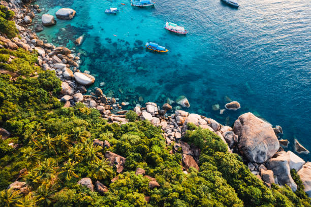 istock tropical island and sea view form above 1402659241