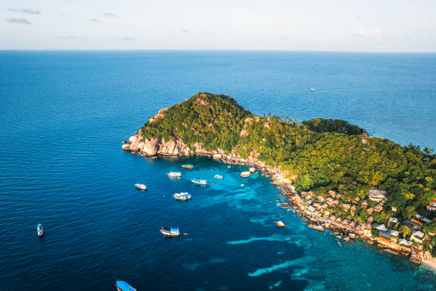 istock tropical island and sea view form above 1402659841