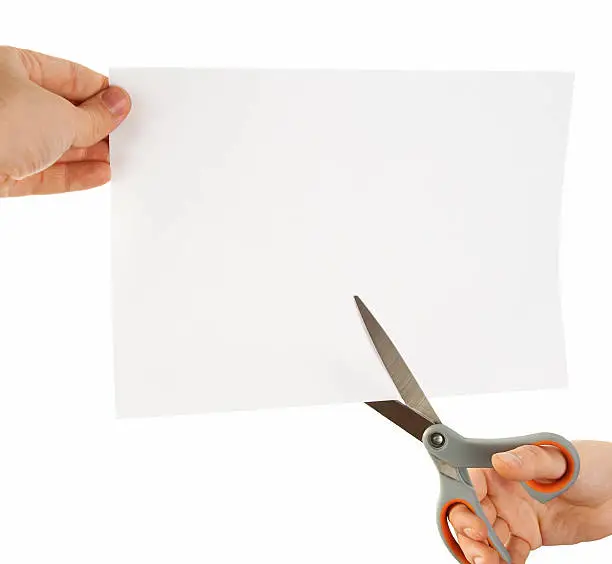 cutting sheet of paper
