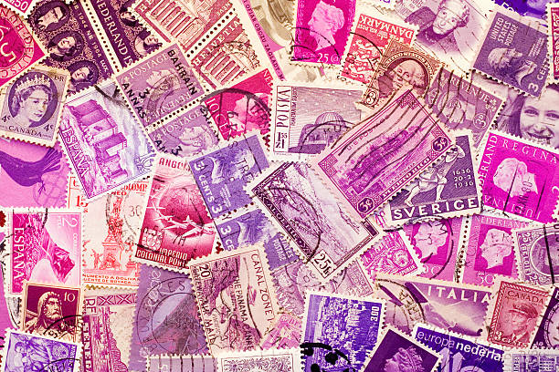 istock Postage Stamps Collage Purple/Violet 140266392