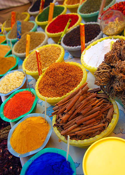 istock Spices and dyes on an Arabian market stall 140266528