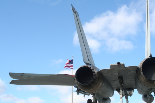 jet fighter with the american flag