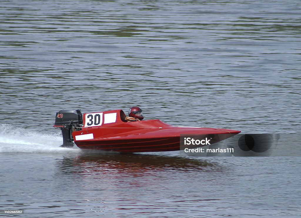 Speeding motorboat Very fast red speedboat racing Speedboat Stock Photo