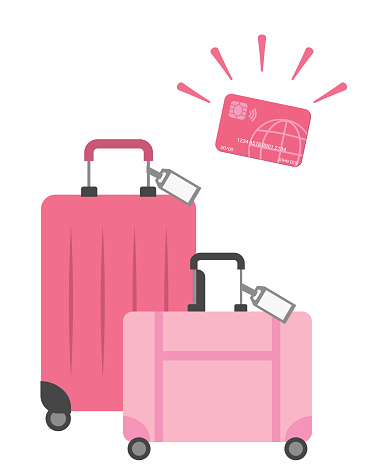 A cute flat color concept for travel rewards form credit card points and purchases. File includes EPS Vector and high-resolution jpg.