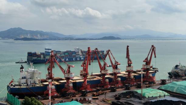 istock A container ship enters the port 1402666959