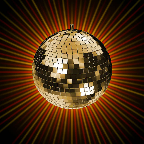 istock Disco Mirrorball with red and golden rays 140267220