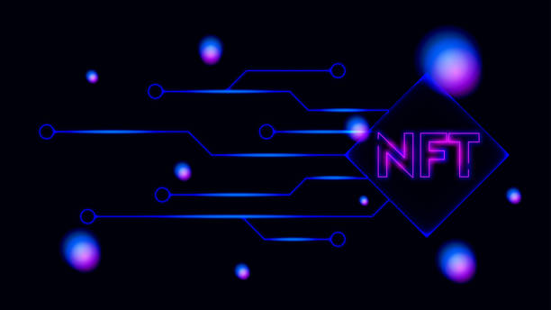 istock NFT theme design, Non-fungible token with network line style, neon light style, space color. 1402672250