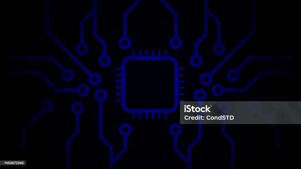 Cpu Vector Side View Vector Of Central Processing Unit Cpu Background With Circuit Board Of ...