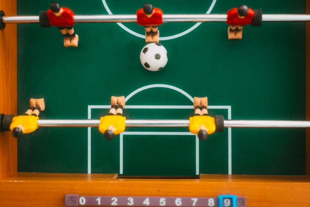 istock Scoring a goal in table football 1402673790