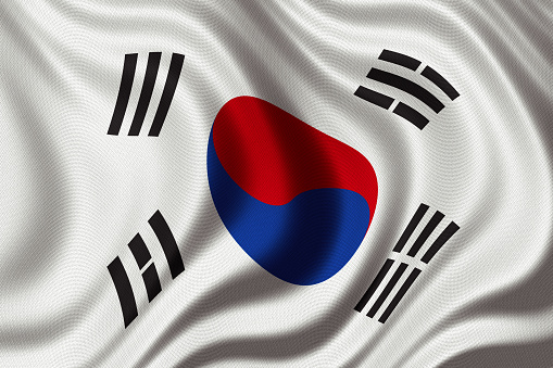 3D render illustration of national flag of South Korea