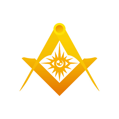 All-seeing eye. Golden Pyramid and All-seeing eye, Freemasonry Masonic Symbol