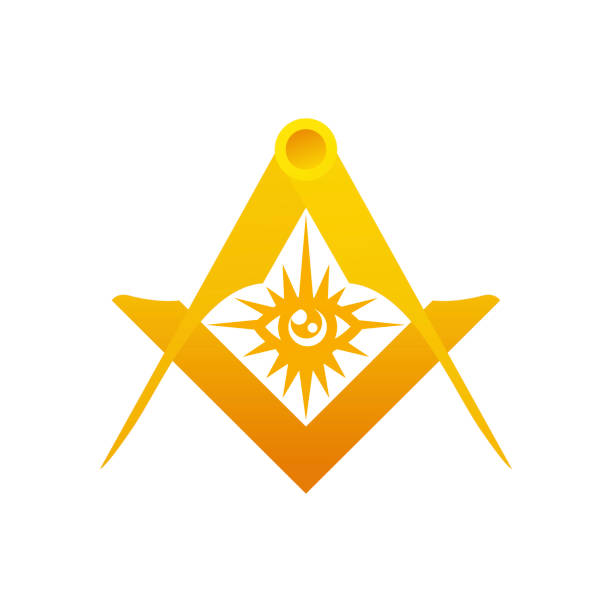 All-seeing eye. Pyramid and All-seeing eye, Freemasonry Masonic Symbol All-seeing eye. Golden Pyramid and All-seeing eye, Freemasonry Masonic Symbol masonic symbol stock illustrations