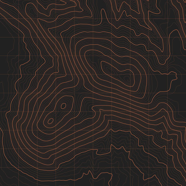 wektor czarny pomarańczowy topografia mapa konturowa abstrakcyjne tło kartograficzne - geodezja stock illustrations