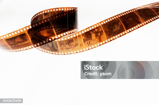 istock Long filmstrip on white background 1402675495