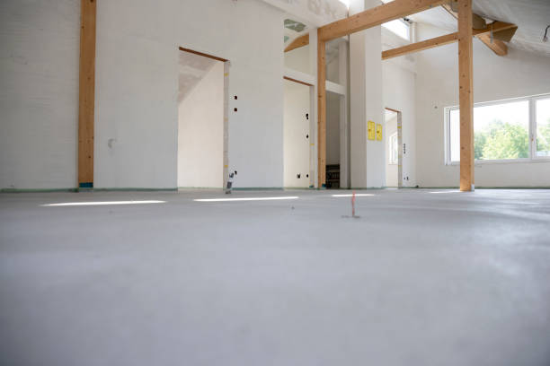 istock freshly cured concrete screed on construction site in family house 1402675855