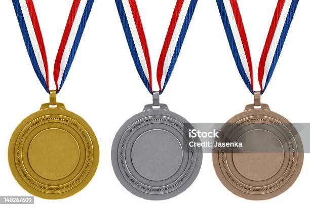 Set Mit Medaillen Stockfoto und mehr Bilder von Goldmedaille - Goldmedaille, Band, Rosette
