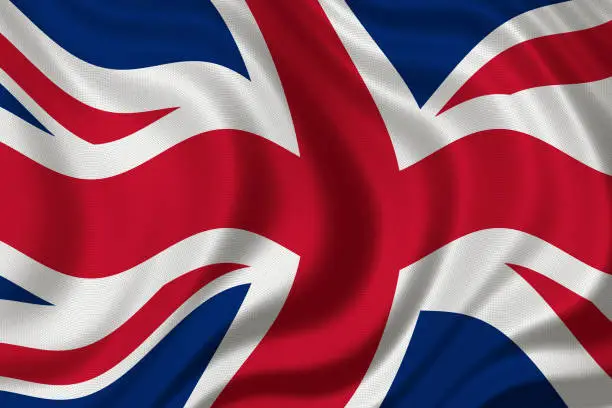 3D render illustration of national flag of United Kingdom