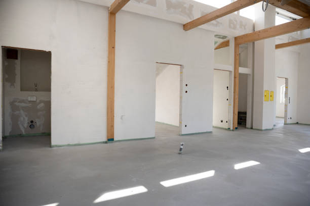istock freshly cured concrete screed on construction site in family house 1402677177