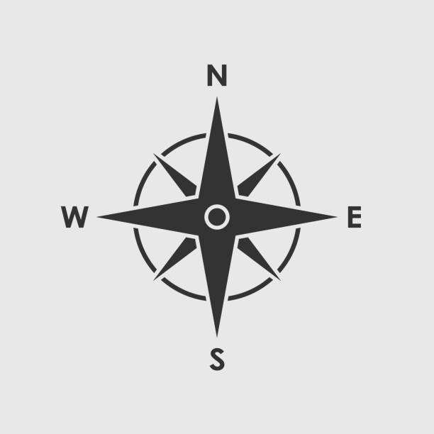 значок компаса - compass compass rose direction north stock illustrations