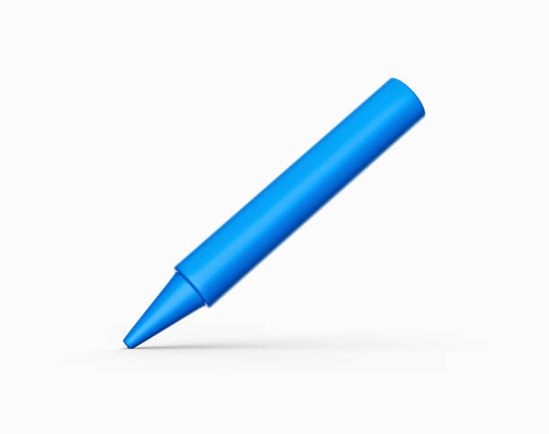 istock Blue wax crayons isolated on white background Cyan pencil 3d illustration 1402678083