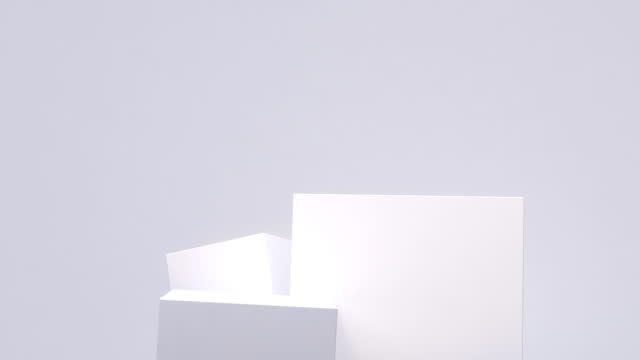 3d podium display white box for looping background , Motion graphic