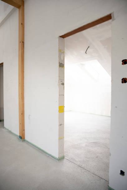 istock freshly cured concrete screed on construction site in family house 1402678921