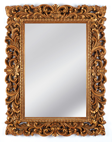 Gold colored mirror frame