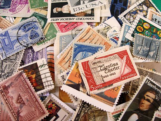 Cancelado selos - fotografia de stock