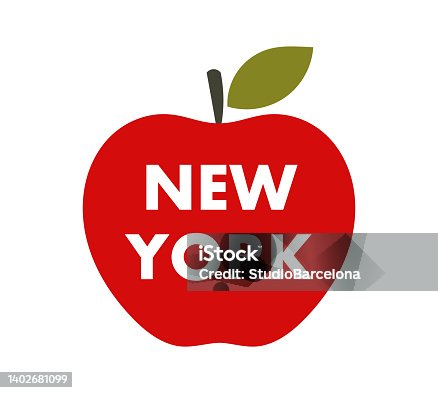 istock Big Apple icon, New York City symbol. 1402681099