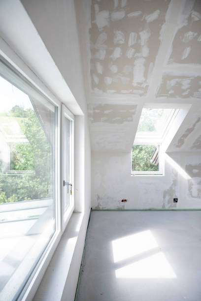 istock freshly cured concrete screed on construction site in family house 1402682121
