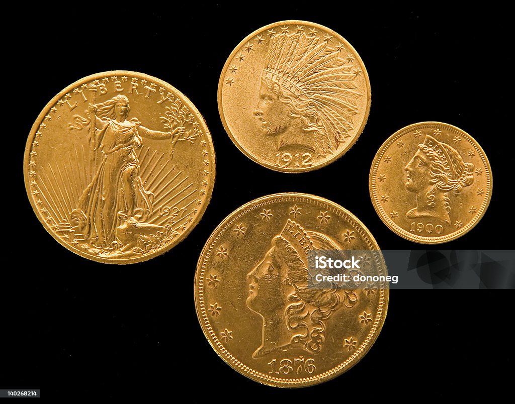 Nos moedas de ouro - Royalty-free Moeda Foto de stock