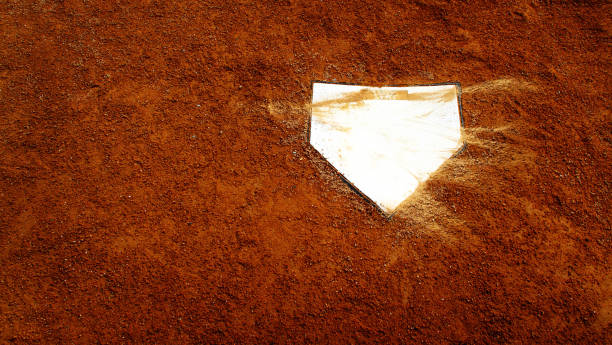 home plate for baseball field sports - on strike imagens e fotografias de stock