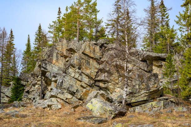 South Ural Mountains with a unique landscape, vegetation and diversity of nature. South Ural Mountains with a unique landscape, vegetation and diversity of nature in spring. south ural stock pictures, royalty-free photos & images