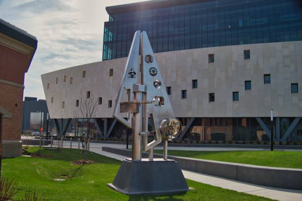 Johnson County Kansas Courthouse built in 2021. Metal sculpture- Landscape image