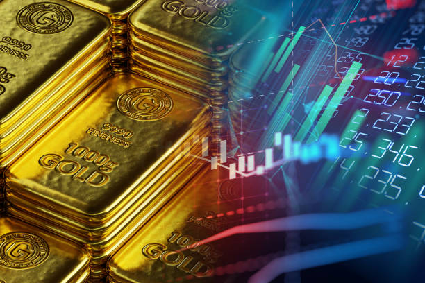 istock stack of  shiny gold bars on financial gold price graph  3d illustration 1402686791