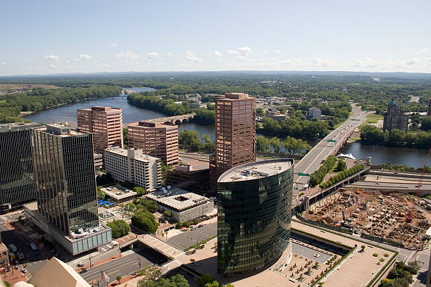 Hartford buildings and river