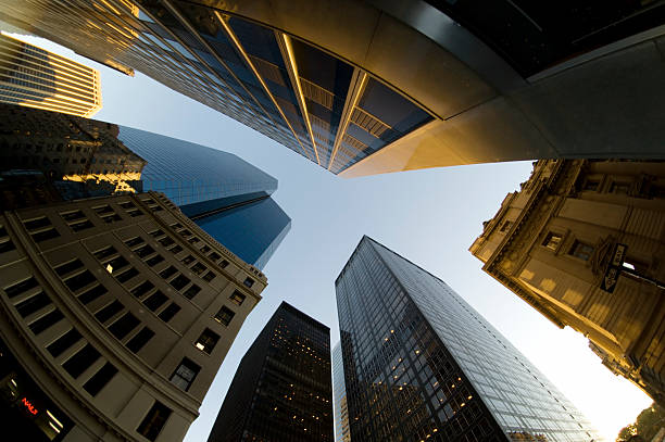 Looking Up at Buildings stock photo