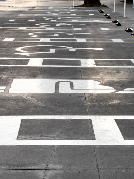 istock Row of accessible parking spaces 1402689410