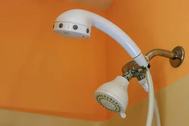 Shower double-head in a bathroom