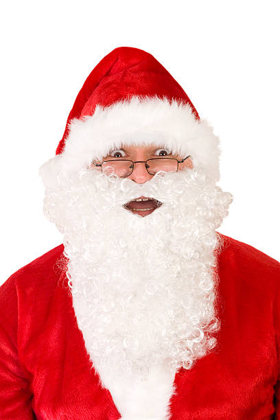 santa claus on white with path stock photo