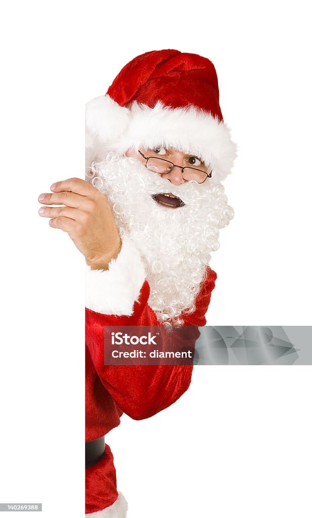 Papai Noel sobre branco com caminho - Foto de stock de Adulto royalty-free