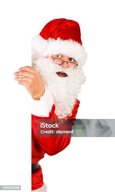 Foto de Papai Noel Sobre Branco Com Caminho e mais fotos de stock de Adulto - Adulto, Comemoração - Conceito, Culturas