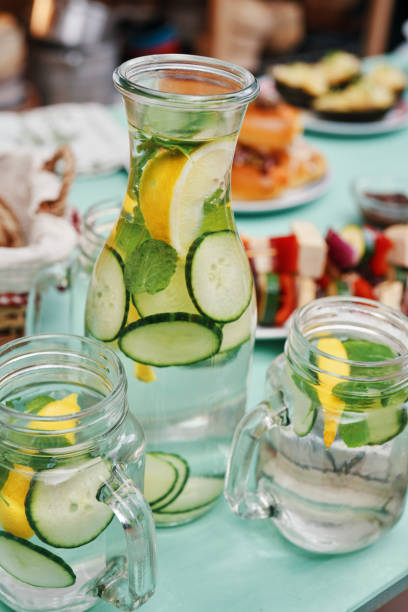 Infused Water with Fresh Cucumber and Lemon