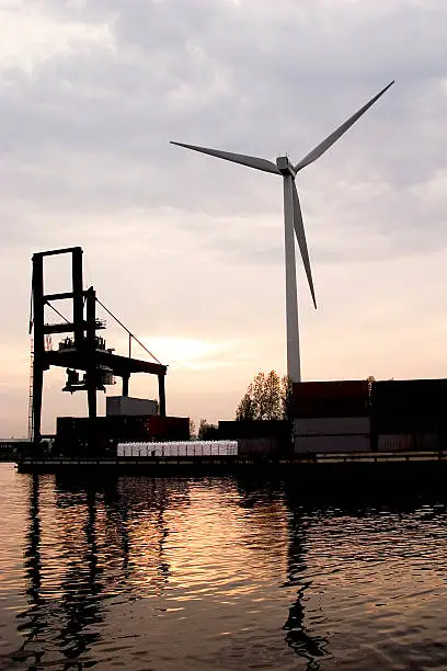 Windmill generator/ industry in Amsterdam, Holland